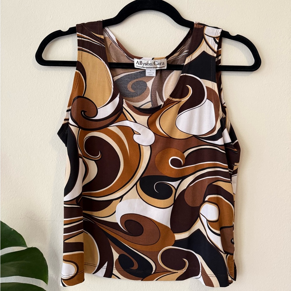 INC International Concepts Brown Swirl Scoop Tank